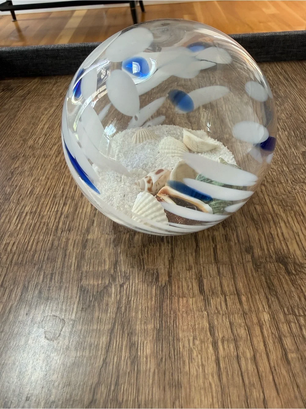 Dennis East International LLC | Glass Seashell Sand Beach Sphere | Cape Cod